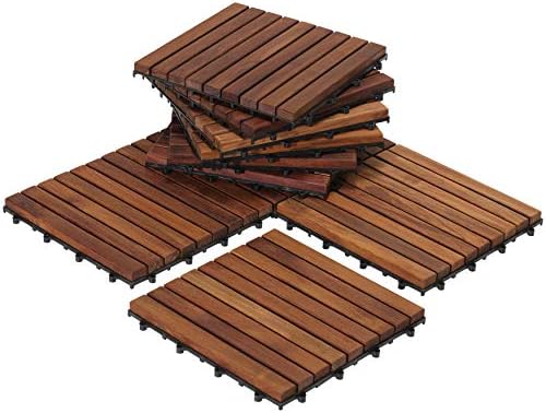 Bare Decor EZ-Floor Interlocking Flooring Tiles in Solid Teak Wood Oiled Finish by BareDecor