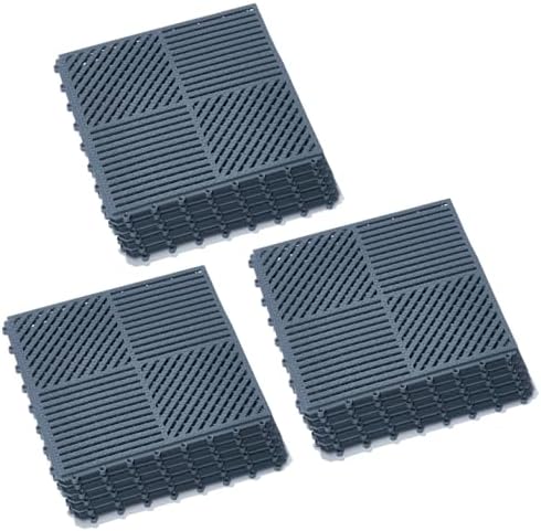 18 Pack Interlocking Drainage Tiles Double Non-Slip Tiles Mat by wiiiw