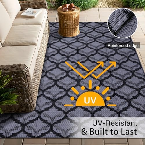 OLANLY Outdoor Rug 5x8 ft Waterproof Reversible Braided Mat - Image 4