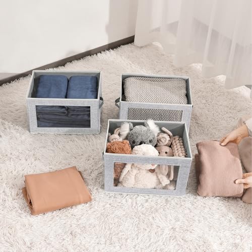 Homsorout Storage Baskets with Lids, 4 Pack Large Box Organizer with Window - Image 6