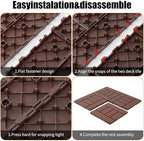 Interlocking Deck Tiles, 44 Pack, Outdoor Waterproof Plastic Balcony Decking - Image 3