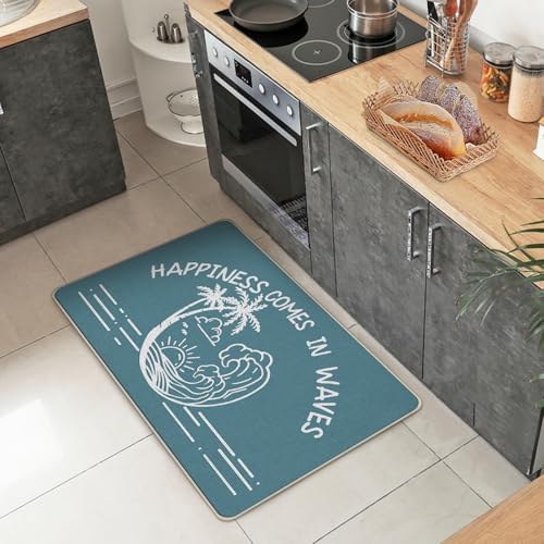 Blue Beach Happiness Comes in Waves Welcome Front Door Mat - Image 2