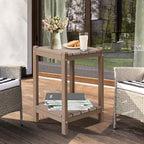 LZRS 24" Double Adirondack Outdoor Side Table, Pool Composite Patio Table - Image 4