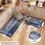 HEBE Anti Fatigue Kitchen Mat Set of 2, Cushioned Kitchen Mats - Image 2
