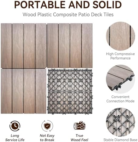 9 PCS WPC Rosewood Decking Tiles – Durable, Waterproof, Interlocking Outdoor - Image 6