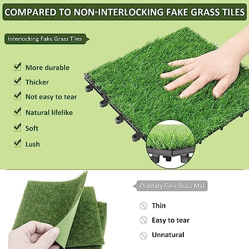 PrimeZone 108 Packs Interlocking Artificial Grass Tiles - Image 4