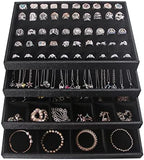Julysky 4 Pcs/set Stackable Jewelry Organizer Trays - Image 5