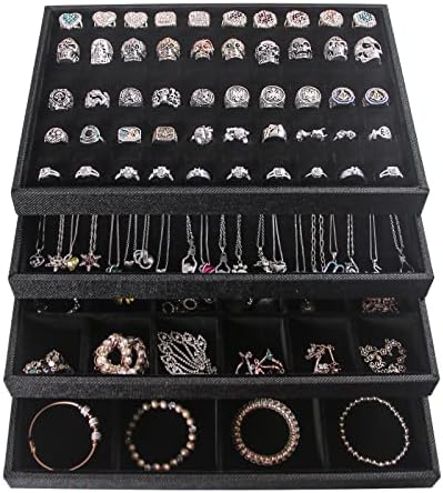 Julysky 4 Pcs/set Stackable Jewelry Organizer Trays - Image 5