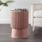 JONATHAN Y Louisa Outdoor Accent Table 19" Fluted Polyresin by JONATHANY
