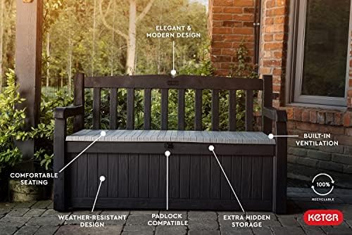 Keter Solana 70 Gal Outdoor Storage Bench - Image 5