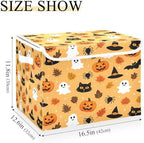 Bolaz Storage Bins with Lids and Handles, Halloween Seamless Pattern Design - Image 3