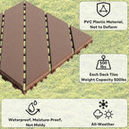 44 Pack Plastic Interlocking Patio Deck Tiles Waterproof All Weather - Image 6