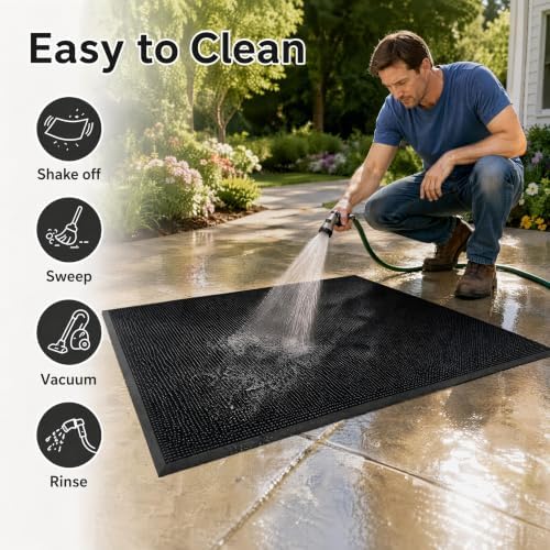 Outdoor Entrance Front Doormat, 32x39 Rubber Heavy Duty Mat - Image 4