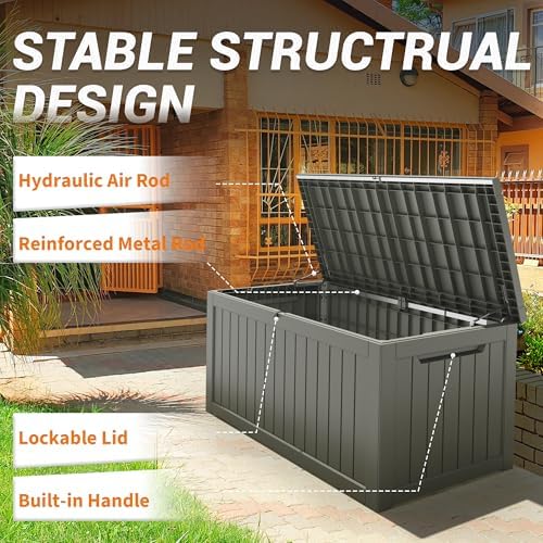 Outdoor Storage Box Waterproof, 280 Gallon Deck Box - Image 4
