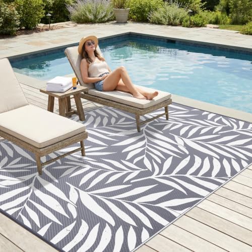 Smiry Outdoor Rug 8x10 ft Waterproof Reversible Leaf Mat - Image 3