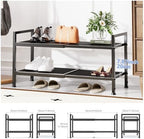 Expandable Shoe Rack for Closet, 2-Tier Shoe Storage - Image 3
