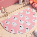 Tinideya Halloween Ghost Doormat Pink Semicircle Welcome Mat 27.56'' by Tinideya