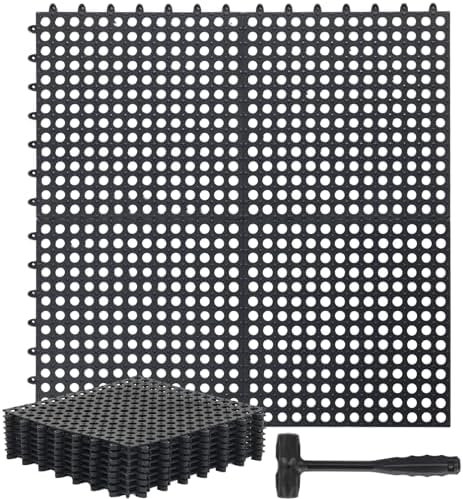 Drydiet 8 Pack Drainage Tiles Modular Interlocking Floor Tiles by Drydiet