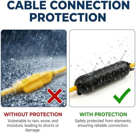 Yojoe 10 Pack Compact Outdoor Extension Cord Cover Waterproof Electrical Safety - Image 5