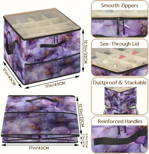 Watercolor Purple Floral Shoe Organizer - Image 3
