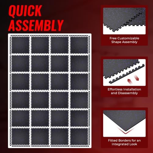 SUPERJARE 0.79'' Extra-Thick 24 Pcs 96 Sq Ft Exercise Equipment Mats - Image 7