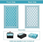 GlowSol Reversible Outdoor Rug 9x18 ft Clearance, Waterproof Outdoor Plastic - Image 2