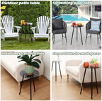 2-Pack Small Metal Side Tables Outdoor Patio Round Accent Table Modern Indoor - Image 6