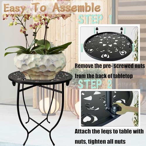 Small Patio Table, 17Inch Height Metal Patio Side Table - Image 6