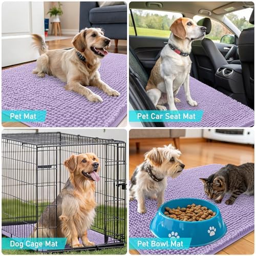OLANLY Dog Door Mat for Muddy Paws 44x24, Super Absorbent Chenille Mud Mat - Image 6