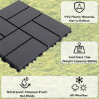 44 Pack Plastic Interlocking Patio Deck Tiles Waterproof All Weather - Image 5