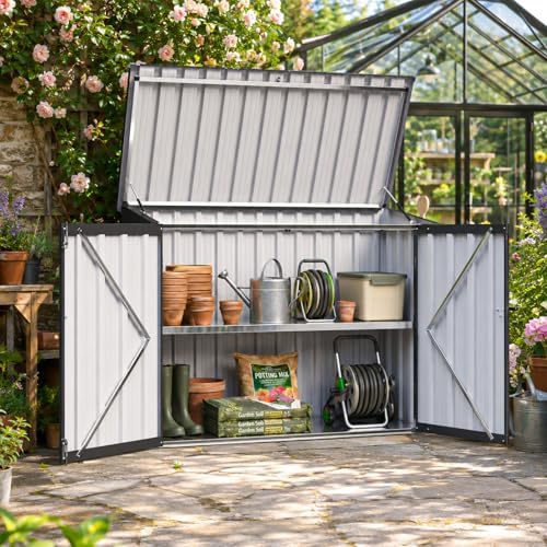 Aoxun Outdoor Storage Cabinet 20Cu.Ft Metal Storage Shed by Aoxun