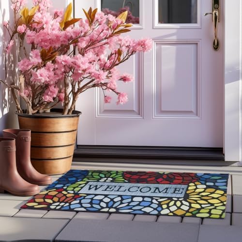 CHICHIC Colorful Welcome Mat, 18x 30 Inch Front Doormat - Image 2