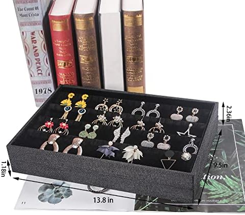 Julysky 2 Pcs/set Stackable Jewelry Organizer Trays，Earrings Tray+Earrings Tray - Image 3