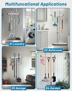 Mop and Broom Holder Wall Mount Garden Tool Rack Organizer - Image 6