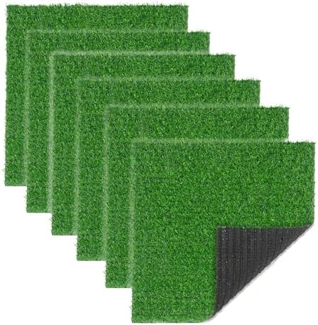 Artificial Grass Mat 6x6 Inch Faux Grass Square Mat 12Pack by Verdigrass