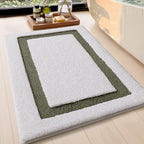 Color&Geometry White Bathroom Rugs 36x24, Extra Soft Absorbent Microfiber Bath - Image 2