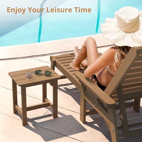 LUE BONA Outdoor Side Table Set of 2, HDPS Small Outdoor Table, Adirondack Side - Image 4