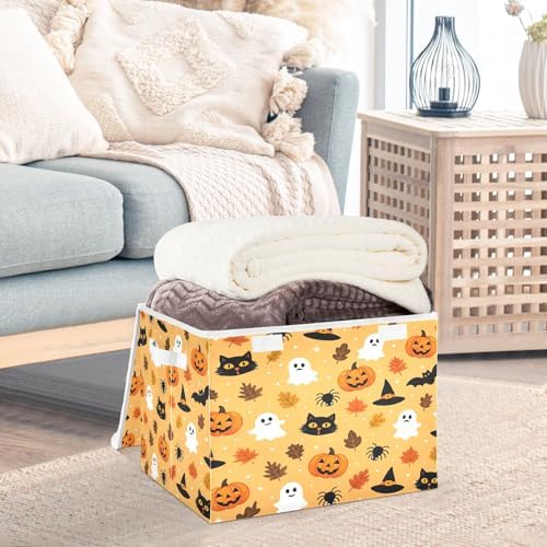 Bolaz Storage Bins with Lids and Handles, Halloween Seamless Pattern Design - Image 5