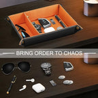 SITHON Valet Tray Desktop Storage Organizer, Removable 2 Compartments Catchall - Image 5