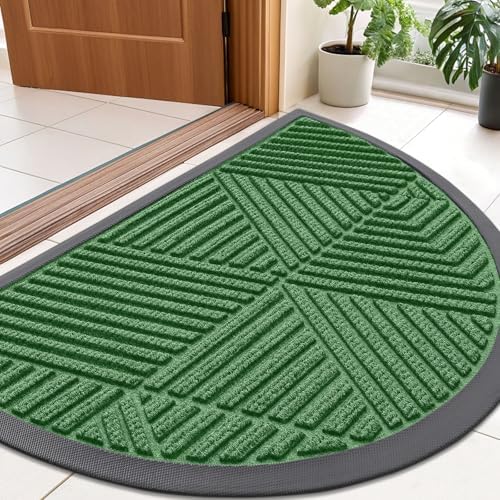 Smiry Half Circle Front Door Mat Outside Entrance, Rubber Doormat by Smiry