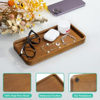 ALELION 10" Acacia Wood Bathroom Vanity Tray - Image 3