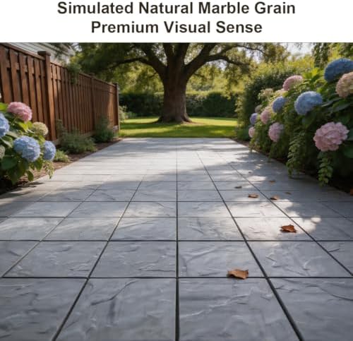JJWOOD Stone-Look Interlocking Deck Tiles, Matte Rock Texture Outdoor Floor - Image 5