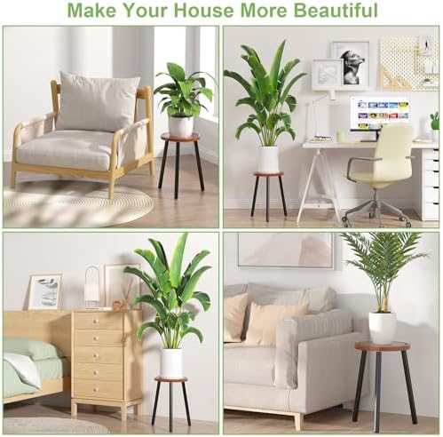 2-Pack Wood Plant Stands Indoor, 16.7" Tall Plant Stand Outdoor Mid-Century - Image 4
