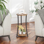 Simple Trending Round Side Table, 2 Tiers End Table - Image 5