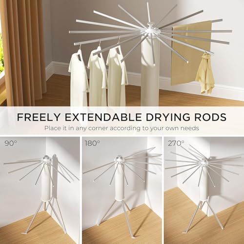 Aluminum Tripod Clothes Drying Rack, Foldable Portable Garment Stand, Space - Image 7