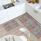 Boho Moroccan Tile Traditional Kitchen Rugs Set of 2 - Image 2