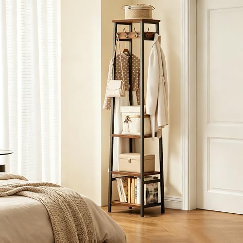 Coat Rack Freestanding with 3 Shelves and 7 Hooks - Image 4