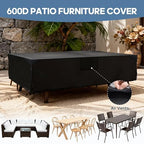 DUMOS Rectangular Outdoor Furniture Cover, Matte Black - Image 6