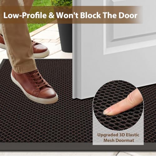 Front Door Mat Outside Entrance Welcome Mat 24"x36" Brown 2x3 ft - Image 5