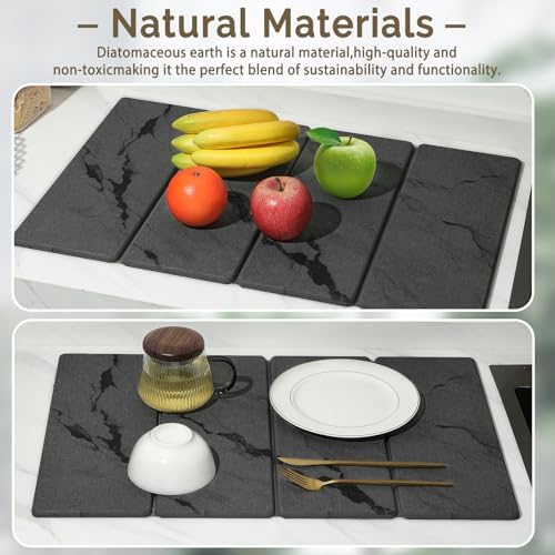 Large Stone Dish Drying Mat for Kitchen Counter, Foldable Water Absorbing - Image 6